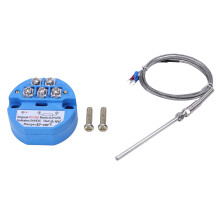 1Pcs RTD PT100 Temperature Transmitter DC24V Minus 50 - 100 Degree Output 0-10V & 1Pcs Steel Temperature Probe Pt100 RTD Sensor Cable 2M 98 Mm 3 Wires