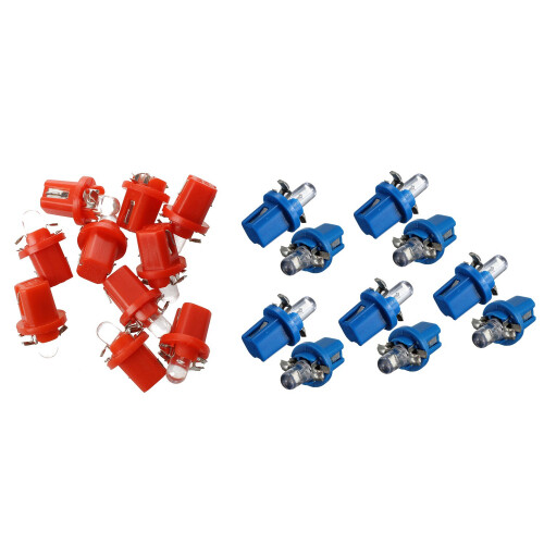 20 Pcs LED Counter Dashboard B8 BULB - 5 D T5 with Support TUNING Auto Car Light Red &