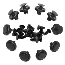 16Pcs Plastic Rivets Clip 4Mm X 5Mm X 15Mm Black & 10Pcs 7Mmbumper Trim Clip Panels for Engine Shields Cover