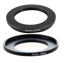 52mm-37mm 52mm to 37mm Black Step Down Adapter for Camera & Camera Lens Filter Step 37mm to 52mm Adapter Black