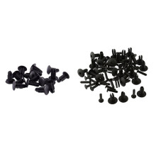 16Pcs Plastic Rivets Clip 4mm X 5mm X 15mm Black & 30Pcs Plastic Bumper Mounting Rivet Body Trim Clip