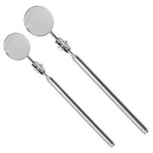 2x Universal Automotive Maintenance Inspection Mirror Folding Telescopic Reflector Welding Chassis Inspection Mirror Hand Tool 50mm & 30mm