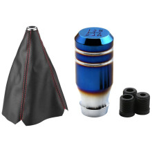 3 Inch Burnt 5 Speed Gear Shift Lever Manual Shifter Knob & Manual Gear Shift Knob Boot Gear Gaiter Cover
