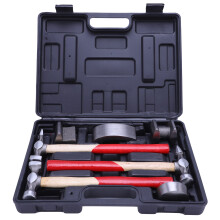7PC CAR AUTO BODY PANEL REPAIR TOOL KIT WITH WOODEN HANDLES BEATING HAMMERS new
