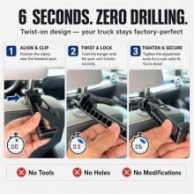 Heavy Bow Hanger for Truck, 2 PCS Headrest Mount Bow Holder Twist- Design Holds 100+ Lbs Hunting Gear Hook