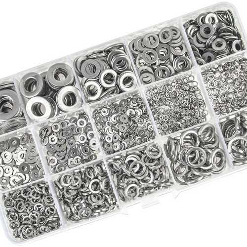1 Set Button  Hex Socket  Cap Bolts Screws with Nuts & 1 Set Flat Washer and Lock Washer Assortment Set 1