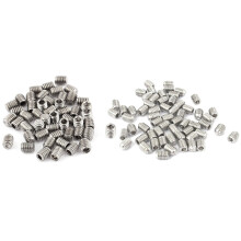 100Pcs Stainless Steel Hex Socket Set: 50Pcs M2.5 X 3Mm Headless Cup Point Grub Screws & 50Pcs M3X4Mm Cap Point Grub Screws