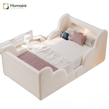 HOMAIRE Toddler Bed 3ft Single Beige Velvet