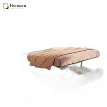 HOMAIRE White Bouclé Single Bed with Storage