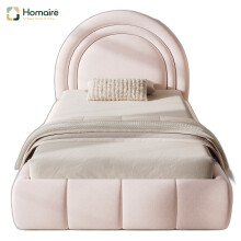 HOMAIRE Pink Velvet Single Upholstered Bed