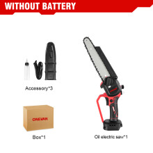 ONEVAN Tronçonneuse Électrique Sans Fil, Moteur Brushless 4500W, Guide 8 pouces, Sans Batterie