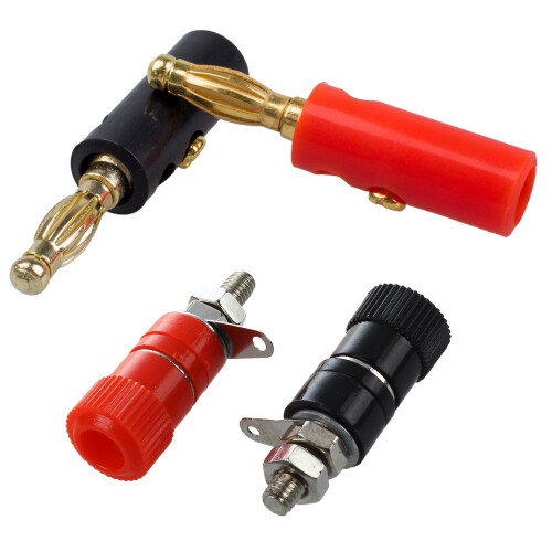 10 Pcs 3.8Mm Thread 4Mm Banana Plug Socket Binding Post Replacement & 10 Pcs 50Mm Plastic Handle Test Probe Metal Alligator Clips(2Set) 1