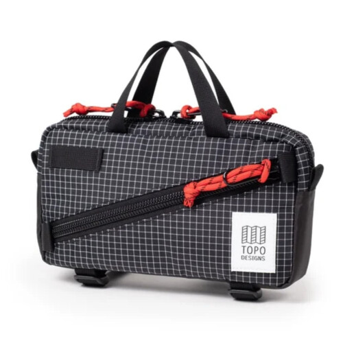 (One Size, Black/Grid) Topo Designs Unisex Mini Quick Pack Crossbody Bag