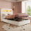 HOMAIRE White Bouclé Single Bed with Storage 3