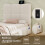 HOMAIRE Single Upholstered Bed with Storage Beige 6