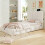 HOMAIRE Single Upholstered Bed with Storage Beige 5