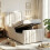 HOMAIRE Beige Linen Upholstered Single Bed 4