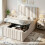 HOMAIRE Beige Linen Upholstered Single Bed 5
