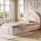 HOMAIRE Pink Velvet Single Upholstered Bed 4