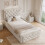 HOMAIRE Beige Velvet Single Upholstered Bed 6