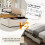 HOMAIRE Velvet Upholstered Single Bed Beige 6