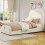 HOMAIRE Velvet Upholstered Single Bed Beige 4