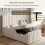 HOMAIRE Beige Linen Upholstered Single Bed 6
