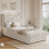 HOMAIRE Beige Velvet Single Upholstered Bed 4