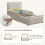 HOMAIRE Beige Velvet Single Upholstered Bed 2