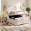 HOMAIRE Beige Velvet Single Upholstered Bed 3