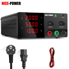 NICE-POWER Alimentation de Laboratoire DC, 220 V, 60V 20A, Réglable, pour Charge de Batterie et Réparation