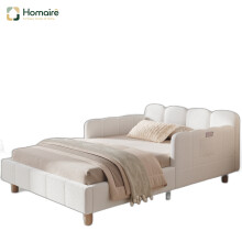HOMAIRE Beige Bouclé Upholstered Single Bed