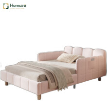 HOMAIRE Pink Velvet Upholstered Single Bed