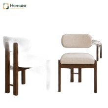 HOMAIRE Walnut Boucle Dining Chairs Set of 6