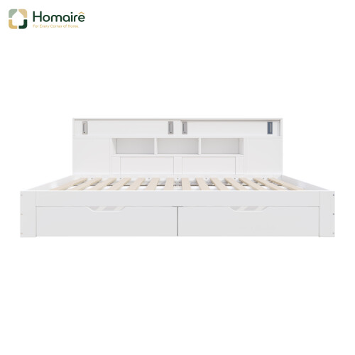 HOMAIRE White 3ft Storage Sofa Bed 90x190cm