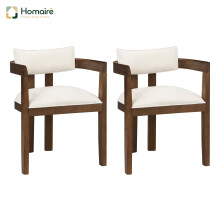 HOMAIRE Walnut Solid Wood Dining Chairs Set of 2
