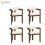 HOMAIRE Walnut Solid Wood Dining Chairs Set of 4 1