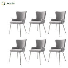 HOMAIRE Velvet Dining Chair Grey Set of 6