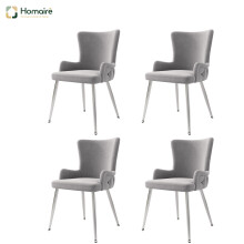 HOMAIRE Velvet Dining Chair Grey Set of 4
