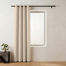 (Cream , 66" x 84" (Single Panel)) Insulated Blackout Curtain Pair Eyelet Ring Top Drape