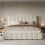 HOMAIRE King Size Upholstered Bed White Bouclé 6