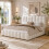 HOMAIRE King Size Upholstered Bed White Bouclé 3