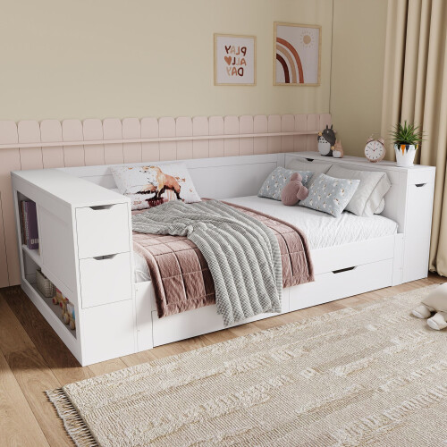 HOMAIRE Children's White Daybed with Storage 1