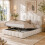 HOMAIRE White Bouclé Upholstered Double Bed 3