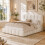 HOMAIRE White Bouclé Upholstered Double Bed 4