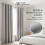 (Light Grey, 46" x 54") Insulated Blackout Curtain Pair Eyelet Ring Top Drape 4