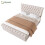 HOMAIRE Velvet Upholstered Double Bed Beige 1