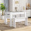 HOMAIRE White Dining Table Set with Benches 6