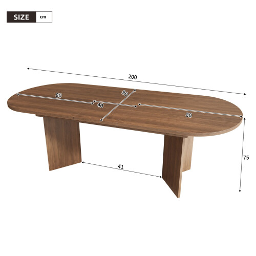 HOMAIRE Extendable Walnut Dining Table 160-200cm 1