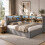 HOMAIRE Grey Velvet L-Shaped Daybed with Storage 3
